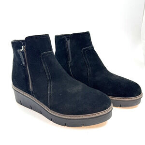 Clarks Women's Airabell Ankle Boots Black Suede Size 10 #comfort #weatherproof